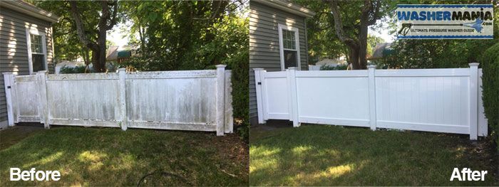 Pressure Wash Fence Before and After