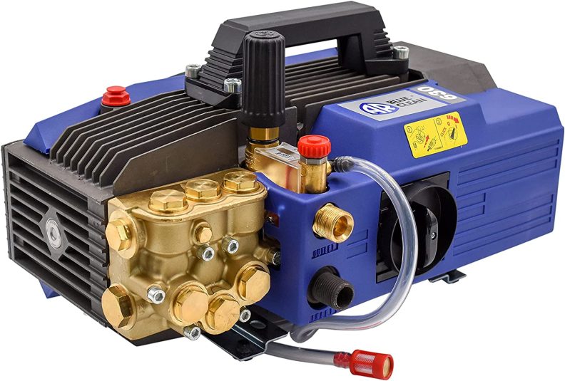 AR Blue Clean Pro, AR630-Hot Pressure Washer, 1900PSI, 2.1GPM, 20AMP. Detergent Suction System, Induction Motor, Pressure Gauge & Unloader, 82℃/180℉ Max Temp, 25' Braided Hose, Built-in Handle